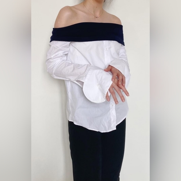 Jacquemus Cotton and Wool Off The Shoulder Button Up - Picture 7 of 9